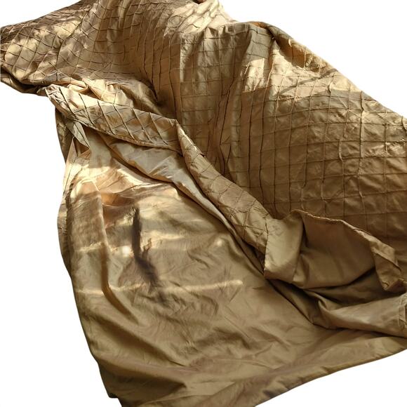 GORGEOUS GOLD! DIAMOND TUFTED GOLD SATIN DUVET COVER & MATCHED SHAMS SET! SZ FL - Picture 7 of 10